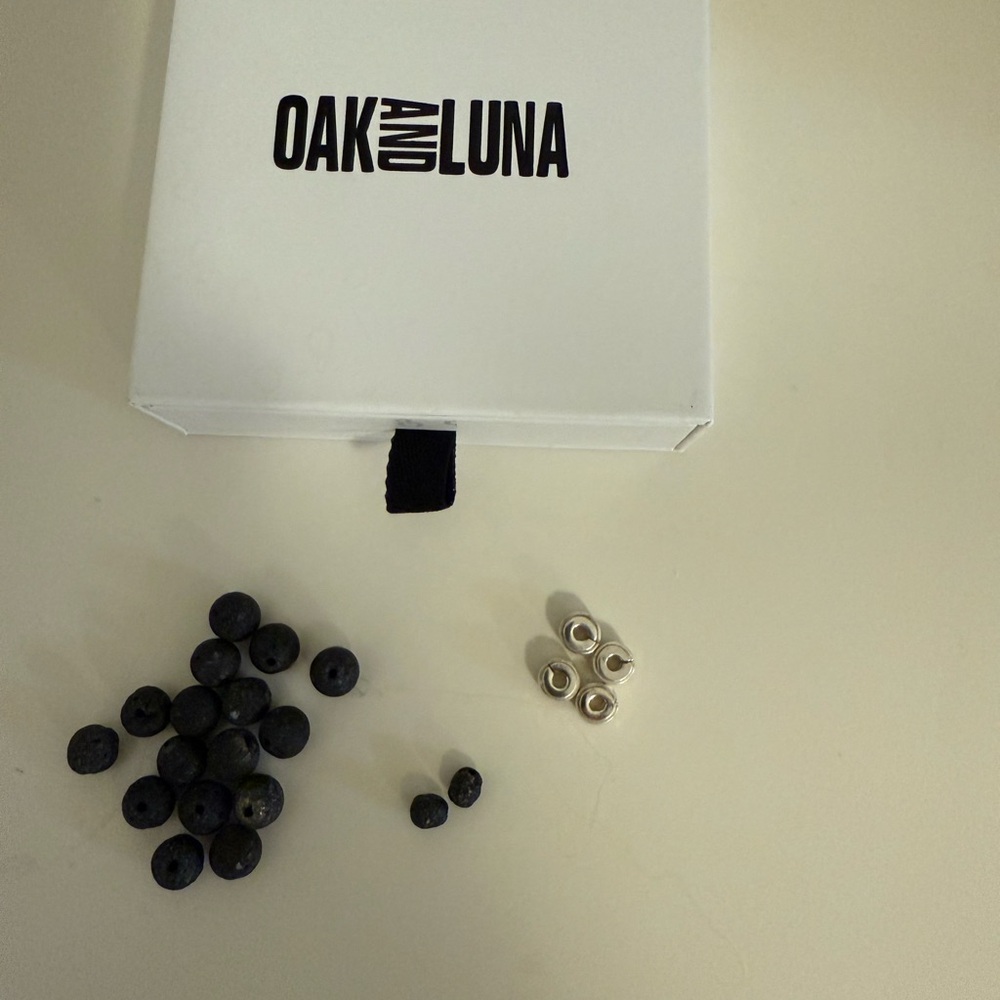 Black Lava Beads and 925 silver beads